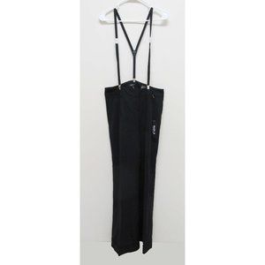 Allen B. Black Suspender Flare Leg Cuffed Pants
